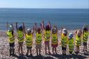 Chiildren from Jurassic Childcare enjoying Budleigh beach