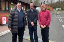 East Devon MP Simon Jupp with Wayne Brown and Peter Wood from Putts Corner