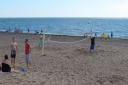 Beach volleyball on Exmouth beach