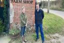 Emily Knight from Knights Farm Shop, Fluxton and MP Simon Jupp