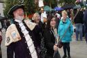 Exmouth Town Crier Roger Bourgein at one of many of his engagements