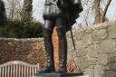 The statue of Sir Walter Raleigh stand at the top of the village. Ref exb 9978-14-09SH Picture: Simon Horn
