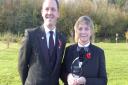 Paul Shoobridge, and mother Penny, with their runner-up trophy from the Funeral Planner of the Year Awards.