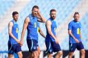 The England World Cup team in Qatar training. Credit PA.
