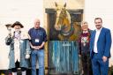 Town Crier Roger Bourgein; Mike Menhenitt, Society of Exmouth Museum; Steve Gazzard, mayor, and Simon Jupp MP