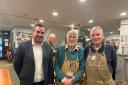 Simon Jupp visiting Ottery St Mary Men Shed.