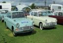 Home from Home: These two Devon registered Ford Anglias on display at a previous Exmouth Classic Vehicle Show.