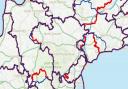 In blue, existing constituencies, and in red, proposed changes to electoral boundaries across Devon.