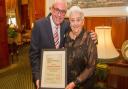 Sidmouth Citizen of the Year Graham Whitlock with his Mum Patricia. Ref shs 17 19TI 3124. Picture: Terry Ife