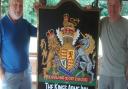 Alan Jackson and John Curnoe, who each repainted one side of the pub sign. Picture: John Vickery