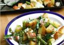 Asparagus, new potatoes, halloumi. © Simon Wheeler