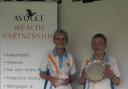 Madeira Ladies Indoor Singles Champion, Sue Harriott (r) and worthy runner-up Dee Williams