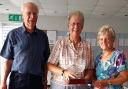 Geoff and Myra Furminger receiving the President’s Award from Jacky Howle
