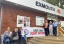 A protest was held outside Exmouth railway station in July.