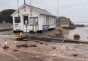 Large sinkhole appears at Exmouth seafront.
