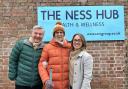 L-R: Paul Stretton-Stephens, Lesley Stretton-Stephens, and Amy Williams, The Ness Hub manager