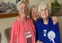 Hilda with her best friend Shirley and staff member Debbie Forrest