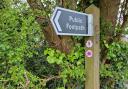 Public footpath sign in Exmouth