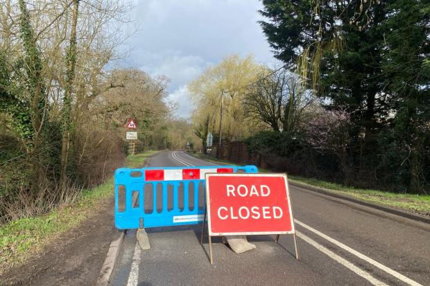 Road closed in Marlow