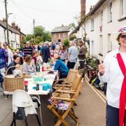 Residents in East Budleigh celebrating the jubilee