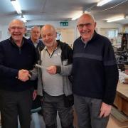 Exmouth freemasons present a cheqye for £300 to Men's Shed