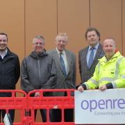 Left to right Rachel Gilpin (CEO of the Estuary League of Friends), Simon Jupp MP for East Devon, Topsham resident Andy Rook, Councillor Rufus Gilbert (Devon County Council and CDS Board Member), Councillor Andrew Leadbetter (Devon County Council), and