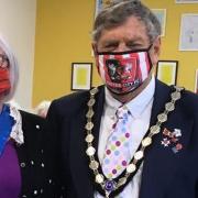 Mayor Steve Gazzard and his consort Diane Love. Picture: Helen Tribble