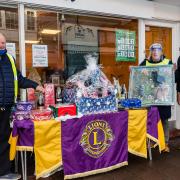 Budeigh Lions doing a raffle in High Street