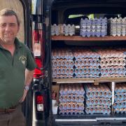 Tony Fowler gets ready to deliver his eggs  Pic: Tony Fowler