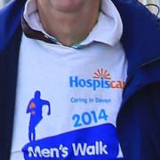 East Budleigh Parish Council chairman Steve Baker, who has died aged 65, pictured earlier this year at the Hospiscare Men's Walk.