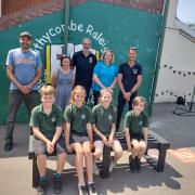The bench, made from recycled plastics, has been gifted to Withycombe Raleigh Primary School