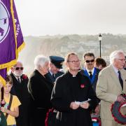 Remembrance Day at the war memorial in Budleigh Salterton