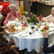 Residents at Raleigh manor dining out.