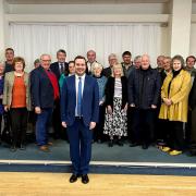 Simon Jupp with local Conservative Party members after his selection for the Honiton & Sidmouth constituency