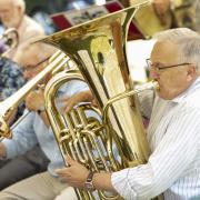 Colin Dance playing tuba with the Exeter Symphony Orchestra