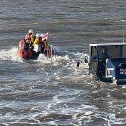 ILB 23 13 Chris Sims search for distress in river Exe.