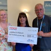 Tricia Cassel-Gerard of Exmouth Museum, Lisa O’Shaughnessy of Tesco and Mike Menhenitt of Exmouth Museum