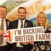 Simon Jupp MP, Farming Minister Mark Spencer MP, and NFU President Minette Batters