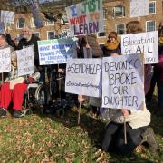 Parents of children with special educational needs and disabilities protested outside County Hall in February.