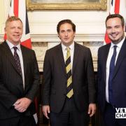 Ben Curry MBE, Johnny Mercer MP and Simon Jupp MP at Downing Street.