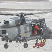 The Royal Navy wildcats were training with Exmouth RNLI