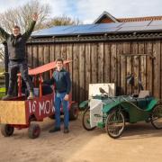 Otterton Soap Box Derby competitors with their vehicles