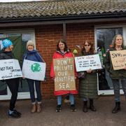 Friends of River Exe protesting