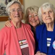 Hilda with her best friend Shirley and staff member Debbie Forrest