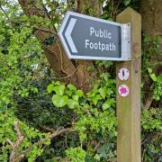 Public footpath sign in Exmouth